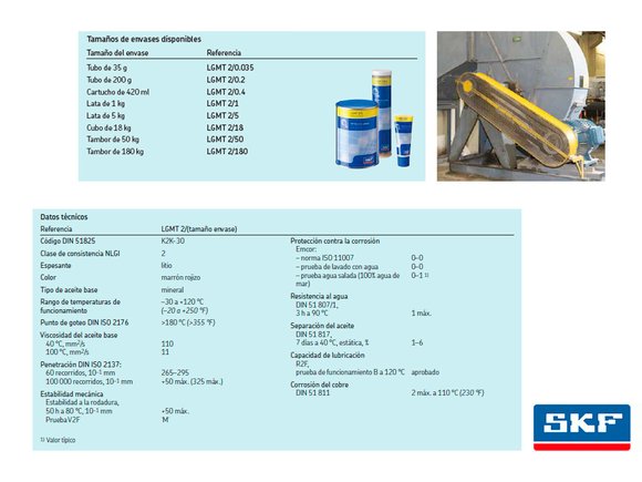 Imagen de GRASA SKF DE LITIO 8KG USO GENERAL AUTOMOTRIZ E INDUSTRIAL